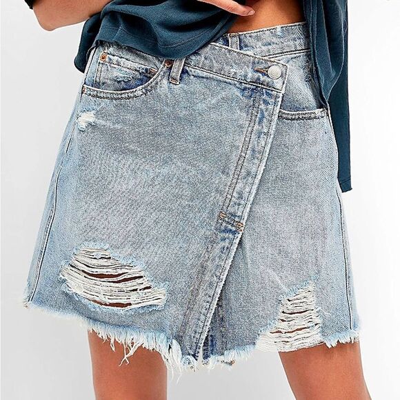 Free People Dresses & Skirts - NWT free people jean wrap skirt ob1136297 size 27